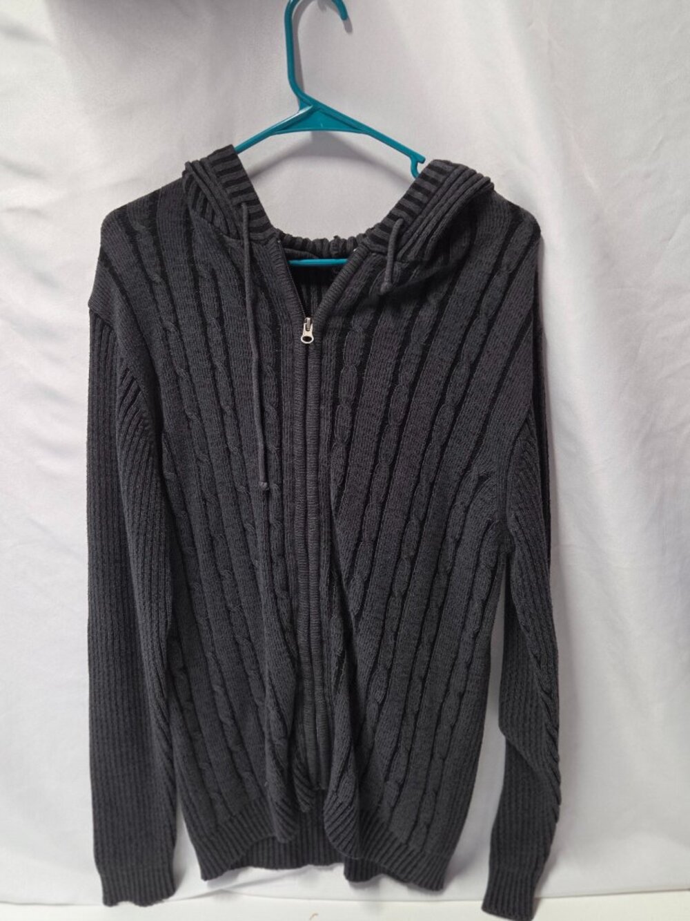 Vintage XC Ribbed Zip Hoodie Sweater – Men's Large